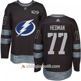 Män Ishockey Tampa Bay Lightning Tröja Victor Hedman 77 1917-2017 100th Anniversary Adidas Svart Authentic